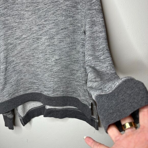 Rag & Bone Heather Gray Georgia Boxy Jumper Sweatshirt Dark Gray Trim S - Picture 6 of 13
